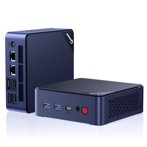 Gezoon Mini PC Computer, Mini Desktop 12th Alder Lake N100 16GB DDR4 512GB SSD, 4 Cores/4 Threads/USB3.2/Type-C/Wifi 6 2.4/5GHz/Support 4K Video for Home and Entertainment(Blau) von Gezoon