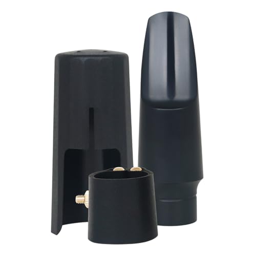 Alto Saxophone Mouthpiece Set, Includes Sax Flute Head Cap, Ligature Clip, Black, Wood Accessories for Musicians, Band Instrument Maintenance, and Performance Tools von Ghjkldha