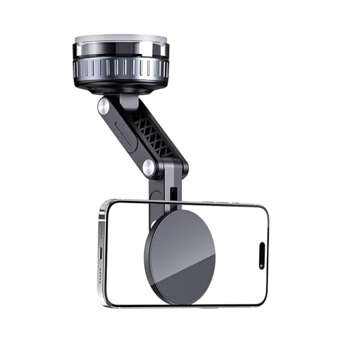 Ghjkldha Magnetic Car Phone Holder, 360-Degree Rotatable Smartphone Cradle, Foldable Adjustable Suction Cup Mount, for Driving and Travel, Road Trip, Truck, RV, Delivery, and Taxi Use von Ghjkldha