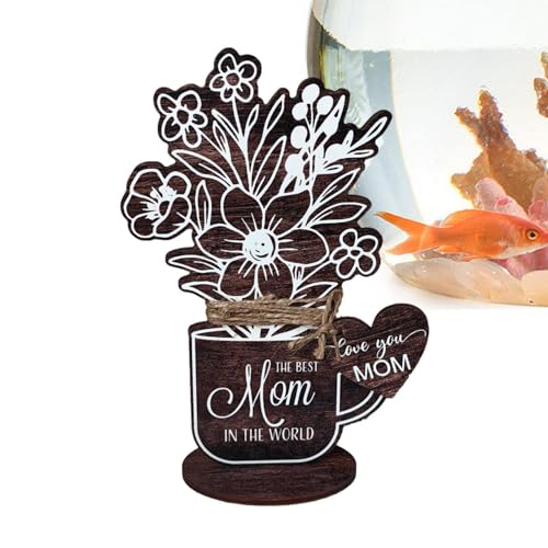 Holzkarte zum Geburtstag der Mutter, handgefertigte Grußkarte mit Aufschrift "Love You Mom", Holzstrauß, Mittelstück für Muttertag, Tischdekoration für Mütter von Ghjkldha