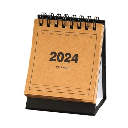 Kleiner Spiral-Tischkalender, 2024 Monatskalender, minimalistischer Tischplaner, multifunktionaler kompakter Spiralständerkalender für Zuhause, Schule, Klassenzimmer, Wohnzimmer, Schreibtisch und von Ghjkldha