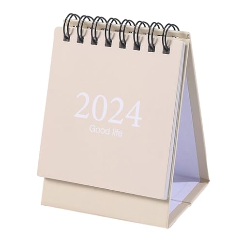 Nachttisch- -Kalender, kleiner Schreibtischkalender 2024, umklappbarer kleiner Desktop-Kalender, Planer, vertikaler tragbarer Monatskalender mit Aufklebern für Tisch, Regal, Aktentasche, Rucksack, von Ghjkldha
