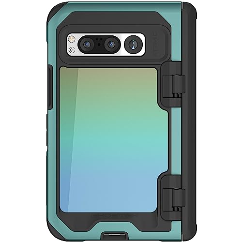 Ghostek ATOMIC schlanke Pixel-Schutzhülle mit transparenter Rückseite und grünem Aluminium-Metall-Stoßfänger, vollständiger Scharnierschutz, robust, stoßfest, entworfen für Google Pixel Fold (19,8 von Ghostek