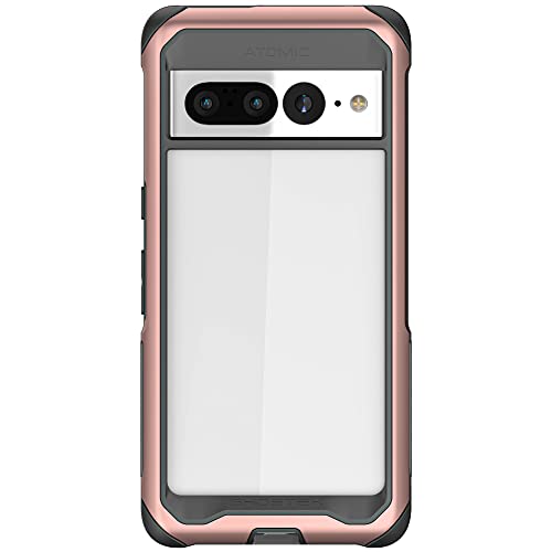 Ghostek Pixel 7 Hülle Atomic Slim Handyhülle - Dual-Layer Konstruktion, Aluminiumstoßfänger, Kratzfest, Wasserdicht, Schockfest, Drahtloses Laden, Militärstandard, 12FT Fallhöhe, Rosa von Ghostek