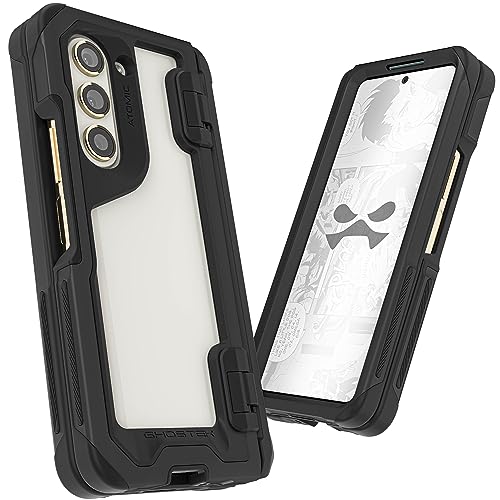 Ghostek ATOMIC slim Galaxy Fold 5 Case Clear Back with Aluminum Metal Bumper Premium Rugged Tough Heavy Duty Shockproof Protection Phone Cover Designed for 2023 Samsung Galaxy Z Fold 5 (7.6in) (Black) von Ghostek