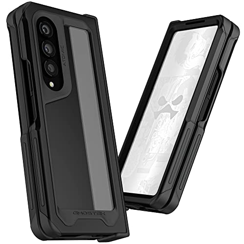 Ghostek ATOMIC slim Galaxy Z Fold 4 Case Clear with Black Aluminum Metal Bumper Premium Rugged Heavy Duty Shockproof Protection Phone Covers Designed for 2022 Samsung Galaxy Z Fold4 (7.6 Inch) (Black) von Ghostek