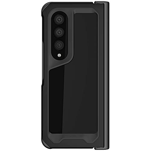 Ghostek ATOMIC slim Galaxy Z Fold 4 Case Clear with Black Aluminum Metal Bumper Premium Rugged Heavy Duty Shockproof Protection Phone Covers Designed for 2022 Samsung Galaxy Z Fold4 (7.6 Inch) (Black) von Ghostek