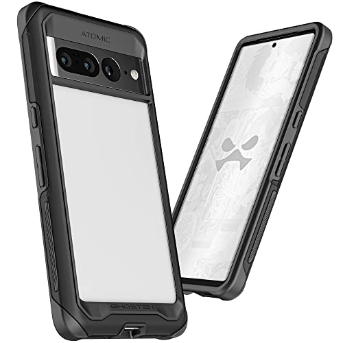 Ghostek ATOMIC slim Google Pixel 7 Case Clear with Aluminum Metal Bumper Premium Rugged Heavy Duty Shockproof Protection Tough Protective Phone Cover Designed for 2022 Google Pixel7 (6.3 Inch) (Black) von Ghostek