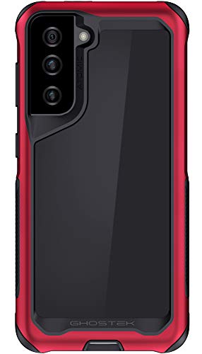 Ghostek ATOMIC slim S21 Case with Protective Aluminum Metal Bumper and Crystal Clear Back Design Heavy Duty Shock-Absorbent Protection Designed for 2021 Samsung Galaxy S 21 5G (6.2 Inch) (Phantom Red) von Ghostek