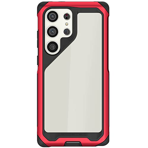 Ghostek Atomic Slim S23 Ultra Hülle mit transparenter Rückseite und Aluminium-Metall-Stoßfänger, S-Pen-Zugang, militärische Qualität, stoßdämpfende Schutzhülle, entworfen für 2023 Samsung Galaxy S23 von Ghostek