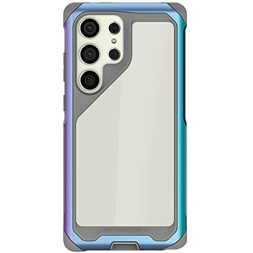 Ghostek ATOMIC slim Samsung Galaxy S23 Ultra Phone Case with Clear Back and Iridescent Aluminum Bumper S-Pen Stylus Cutout Shockproof Phone Cover Designed for 2022 Samsung S23 Ultra (6.8") (Prismatic) von Ghostek