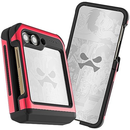 Ghostek ATOMIC slim Samsung Galaxy Z Flip 5 Case Clear with Red Aluminum Metal Bumper Premium Rugged Tough Heavy Duty Shockproof Protection Phone Covers Designed for 2023 Samsung Z Flip5 (6.7in) (Red) von Ghostek