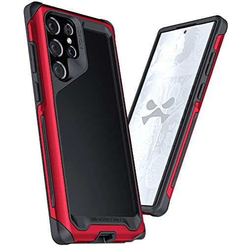 Ghostek ATOMIC slim Samsung S22 Plus Case with Clear Back and Strong Aluminum Bumper Heavy Duty Military Grade Shockproof Lightweight Metal Phone Covers Designed for 2022 Galaxy S22+ 5G (6.6 in) (Red) von Ghostek