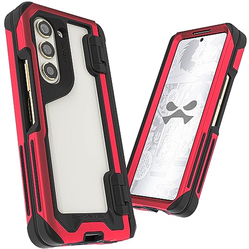 Ghostek ATOMIC slim ZFold5 Case Crystal Clear Back with Aluminum Metal Bumper Premium Rugged Tough Heavy Duty Shockproof Protection Phone Covers Designed for 2023 Samsung Galaxy Z Fold 5 (7.6in) (Red) von Ghostek