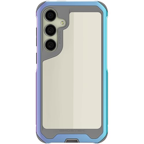 Ghostek Atomic Slim Galaxy S24 Plus Case with Shockproof Iridescent Aluminum Bumper, Clear Back and Wireless Charging Compatible Phone Cover Designed for 2024 Samsung Galaxy S24+ (6.7") (Prismatic) von Ghostek