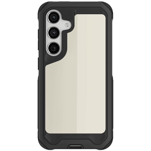 Ghostek Atomic Slim Samsung Galaxy S24 Case with Shockproof Military Grade Aluminum Bumper, Clear Back and Wireless Charging Compatible Phone Cover Designed for 2024 Galaxy S24 (6.2") (Black) von Ghostek