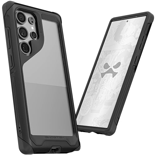 Ghostek Atomic Slim Samsung Galaxy S24 Ultra Case with Shockproof Military Grade Aluminum Bumper, Clear Back and Wireless Charging Compatible Phone Cover Designed for 2024 S24 Ultra (6.8") (Black) von Ghostek
