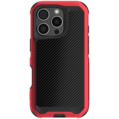 Ghostek Atomic Slim Schutzhülle für iPhone 16 Pro, kompatibel mit Apple MagSafe-Zubehör, Aluminium-Metall-Stoßstange, stoßfester Fallschutz (6,3 Zoll, Aramid) von Ghostek