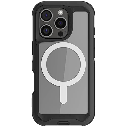 Ghostek iPhone 16 Pro Hülle Atomic Slim, MagSafe-kompatibel, Militärischer Schutz, Kratzfeste Rückseite, Schwarz von Ghostek