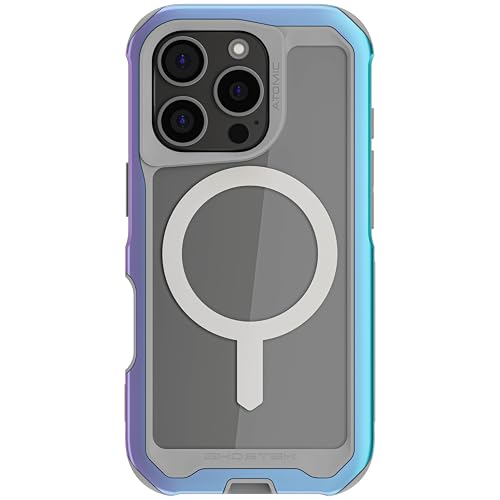 Ghostek iPhone 16 Pro Hülle Atomic Slim, MagSafe-kompatibel, Militärischer Schutz, Kratzfeste Rückseite, Prismatisch von Ghostek