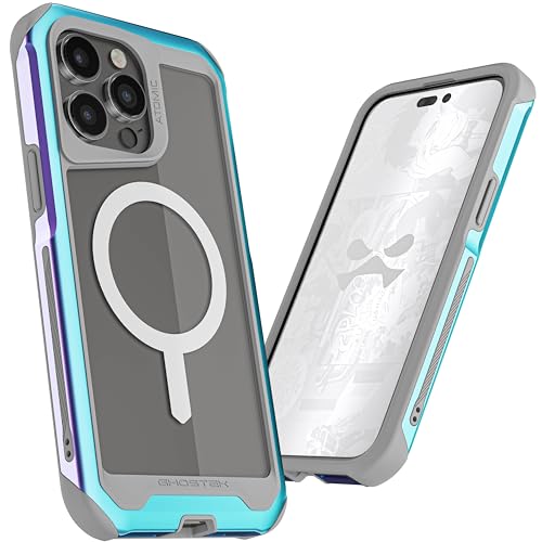 Ghostek Atomic Slim for iPhone 15 Pro Max Case, Compatible with Magnetic MagSafe Accessories, Aluminum Iridescent Fluorescent Bumper, Heavy Duty Protection (6.7 Inch, Prismatic) von Ghostek