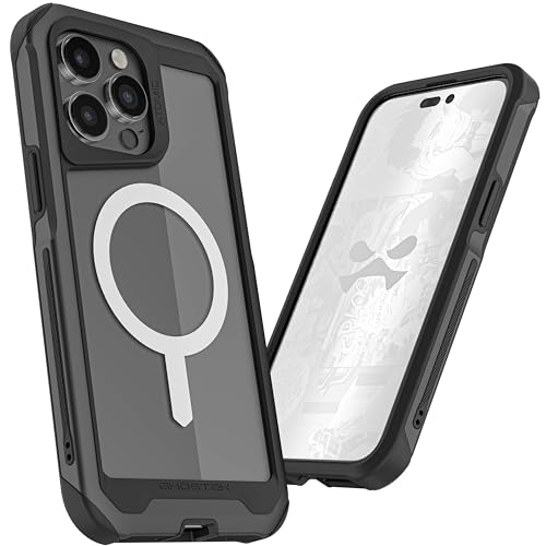 Ghostek Atomic Slim iPhone 15 Pro Max Case, Compatible with MagSafe Accessories, Aluminum Metal Bumper, Shockproof Drop Protection (6.7 Inch, Black) von Ghostek