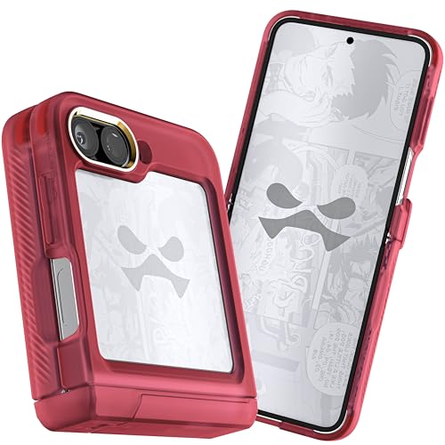 Ghostek Covert Transparente Schutzhülle für Galaxy Z Flip 6 mit integriertem Ständer und vollständigem Scharnierschutz, stoßfeste Schutzhülle, entworfen für Samsung Galaxy Z Flip6 (6,7 Zoll), Rot von Ghostek