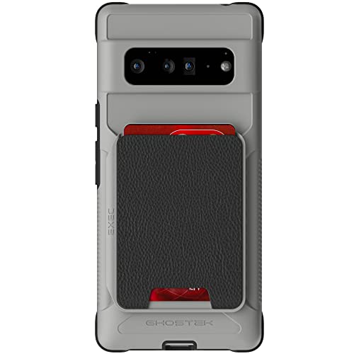 Ghostek EXEC Google Pixel 6 Case with Card Holder and Works with Magnetic Car Mounts Leather Pocket Slot Holds 4-Credit-Cards Protective Phone Cover Designed for 2021 Pixel6 5G (6.4inch) (Cloudy Gray) von Ghostek