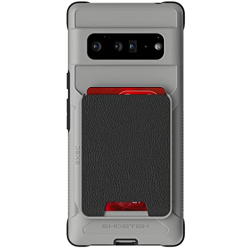 Ghostek EXEC Google Pixel 6 Pro Case with Card Holder and Works with Magnetic Car Mounts Leather Pocket Holds 4-Credit-Cards Protective Cover Designed for 2021 Pixel 6 Pro 5G (6.71 inch) (Cloudy Gray) von Ghostek