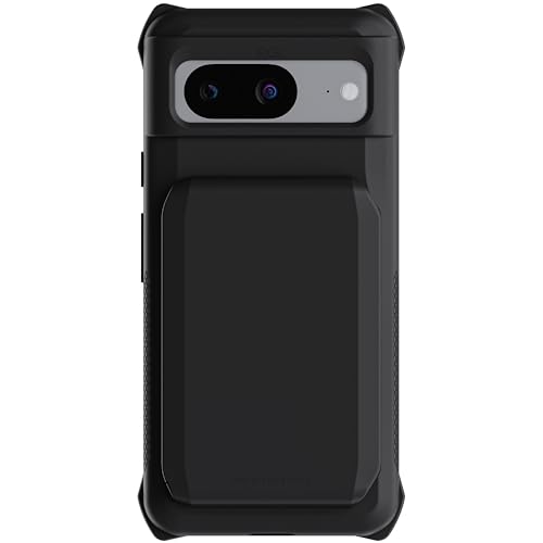 Ghostek Exec Schutzhülle für Google Pixel 8, abnehmbar, magnetisch, Kreditkartenhalter, Ständer, kompatibel mit kabellosem Laden (15,7 cm (6,2 Zoll), Schwarz) von Ghostek