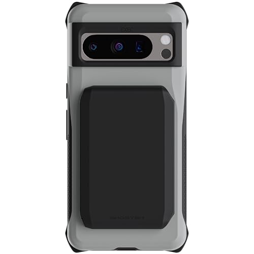 Ghostek Next-Gen Pixel Magnetic Wallet für Google Pixel 8 Pro, R7x Stoßfeste Handyhülle mit MagnaLink Magneten, Kartenhalter für 3 Karten, Sicheres Design, 12FT Fallschutz, Grau von Ghostek