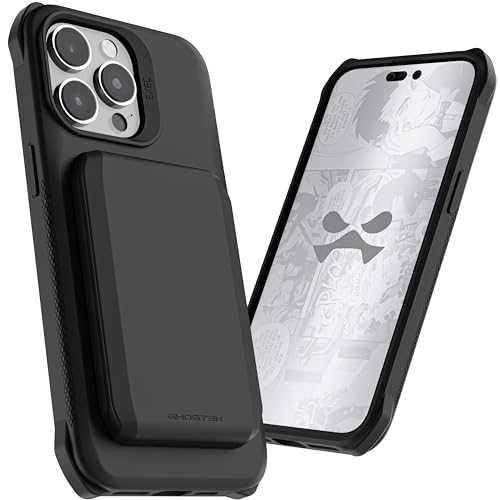 Ghostek Exec iPhone 15 Pro Max Wallet Case, Compatible with MagSafe Accessories, Detachable Magnetic Credit Card Holder, Kickstand (6.7 Inch, Black) von Ghostek