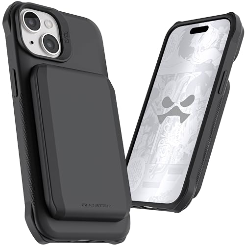 Ghostek Exec iPhone 15 Wallet Case, Compatible with MagSafe Accessories, Detachable Magnetic Credit Card Holder, Kickstand (6.1 Inch, Black) von Ghostek