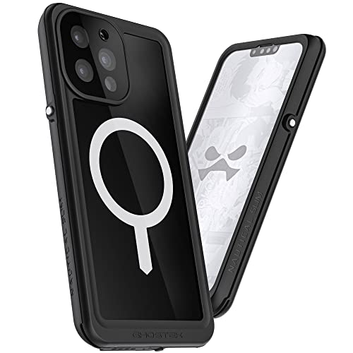 Ghostek NAUTICAL slim iPhone 13 Pro Max Case Heavy Duty Protective Waterproof Cover with Built-In Screen Protector and MagSafe Magnetic Compatible Designed for 2021 Apple iPhone13ProMax (6.7") (Black) von Ghostek