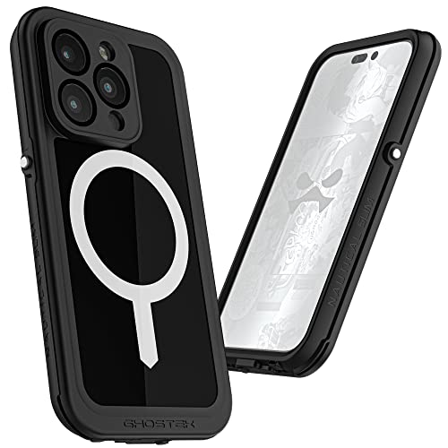 Ghostek NAUTICAL slim iPhone 14 Pro Full Body Case with Camera Protection and Screen Protector Heavy Duty Waterproof MagSafe Magnetic Phone Cover Designed for 2022 Apple iPhone14Pro (6.1 inch) (Black) von Ghostek