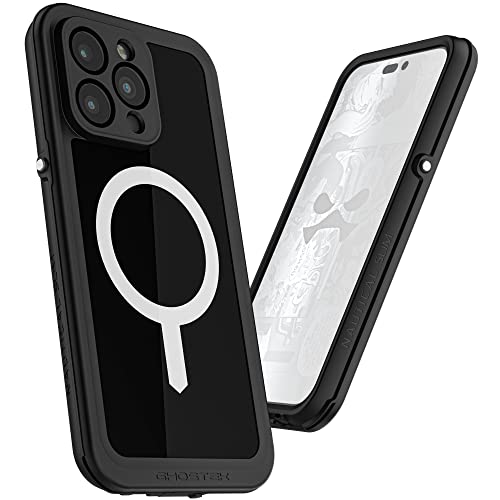 Ghostek NAUTICAL slim iPhone 14 Pro Max Case Heavy Duty Protective Waterproof Cover with Built-In Screen Protector and MagSafe Magnetic Compatible Designed for 2022 Apple iPhone14ProMax (6.7") (Black) von Ghostek