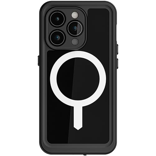 Ghostek Nautical Slim iPhone 15 Pro Waterproof Case - Built-in Screen Protector and Camera Protector, Compatible with MagSafe Accessories (6.1 Inch, Black) von Ghostek