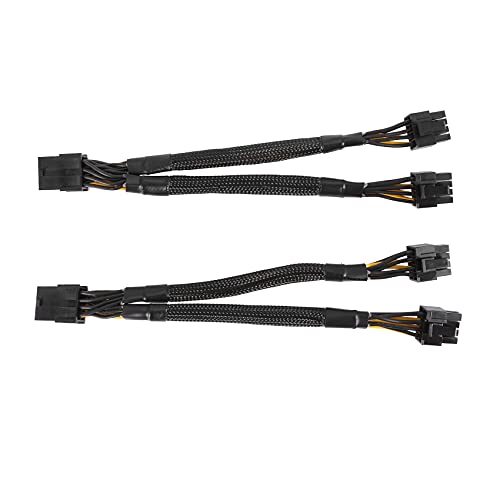 2 StüCk GPU PCIe 8 Pin Buchse zu Dual 2X 8 Pin (6 + 2) Stecker PCI Netzteil Geflochtenes Y-Splitter VerläNgerungs Kabel, 20 cm von Ghulumn