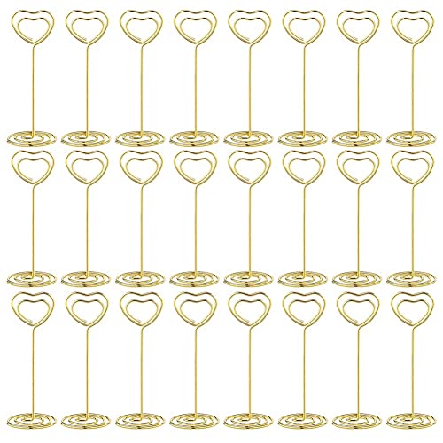 24 StüCk Tisch Karten Halter Form Tisch Nummern StäNder Tisch Nummern Halter für Party Menü Clips, Gold von Ghulumn
