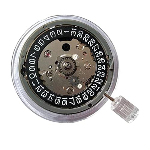Ghulumn Japanisches mechanisches Uhrwerk NH34 3.0 Zeiger – Einzelkalendermechanik, schwarz, leuchtende Datumsanzeige, blau, silber / schwarz von Ghulumn