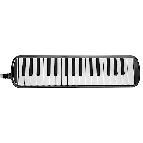 Melodica 32 Tasten mit Röhren Mundstück Air Piano Tastatur Musikinstrument Musikalische Bildung Instrument für Anfänger (Schwarz) von Ghzste