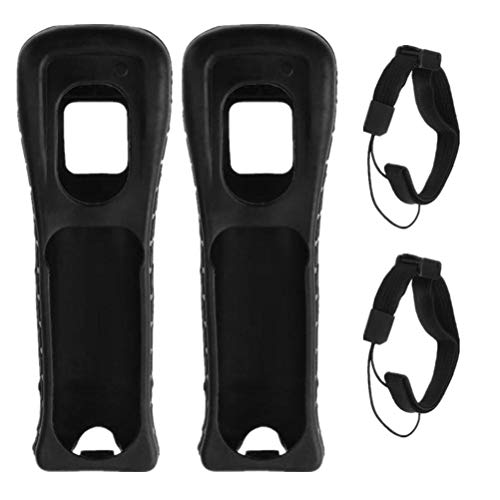 Wrist Controller Adapt Silikon-Schutzhülle und Handgelenkschlaufe, Kompatibel mit Wii-Fernbedienung (Schwarz) von Ghzste