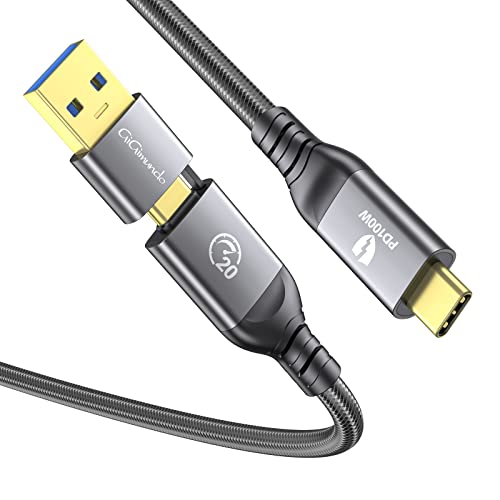 GiGimundo 20Gbps USB C Kabel (0,5M) für Thunderbolt 3, Unterstützt 4K 60Hz Video PD 100W, USB 3.2 Gen2x2 Schnell Ladekabel (2-in-1 USB A/C), Perfect für Mac Studio, Grafiktablett, Drohne, Display von GiGimundo
