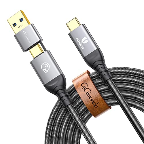 GiGimundo 20Gbps USB C Kabel (2M) für Thunderbolt 3, Unterstützt 4K 60Hz Video PD 100W, USB 3.2 Gen2x2 Schnell Ladekabel (2-in-1 USB A/C), Perfect für Mac Studio, Grafiktablett, Drohne, Display von GiGimundo