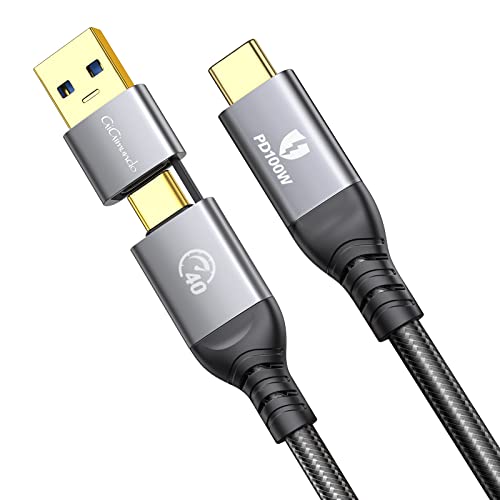 GiGimundo 40Gbps USB C Kabel (0,5M) für Thunderbolt 4/Thunderbolt 3, Unterstützt 8K 60Hz Video 100W, 2-in-1 USB A/C auf Type C USB4 Kabel, für Mac Studio, Display von GiGimundo