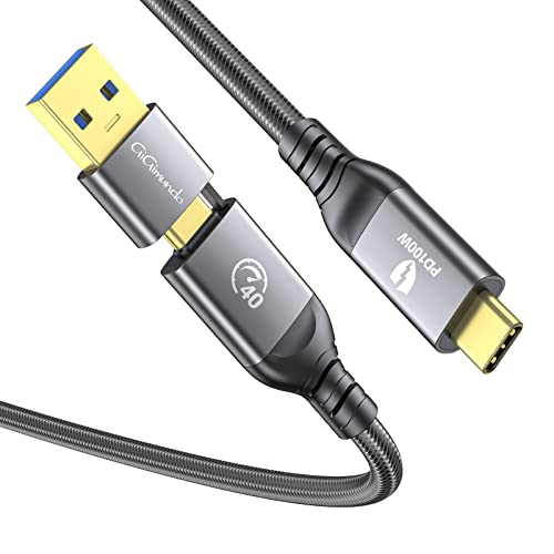 GiGimundo 40Gbps USB C Kabel (1M) für Thunderbolt 4/Thunderbolt 3, Unterstützt 8K 60Hz Video PD 100W, 2-in-1 USB A/C auf Type C USB4 Kabel, für Mac Studio, Display von GiGimundo