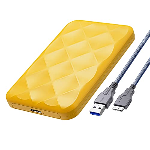 GiGimundo Festplattengehäuse 2,5 Zoll 5Gbps mit USB 3.0 Kabel Werkzeugloses Externes HDD Gehäuse für 2,5 Zoll SATA SSD und HDD in Höhe 9.5mm 7mm,UASP TRIM unterstützt, Plug-and-Play von GiGimundo