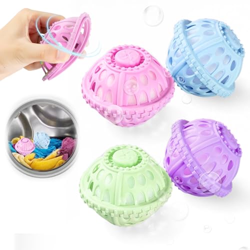 Tierhaarentferner für die Wäsche,Wäscheflusenentferner Ball Waschmaschinenreiniger mit Filternetz für Tierhaare, Flusen und Fussel Tierfell Magische Wäschebälle Haarentferner (4pcs) von GiHie