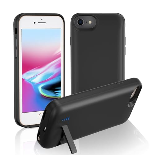Giabuao Akkuhülle für iPhone 8/7/6S/6/SE 2020, 8500 mAh, Schlanke Wiederaufladbare Handy Ladegeräte Powerbank mit Standfuß, Erweiterte Ladehülle, tragbare Schutzhülle mit Akku, (4.7") Schwarz Giabuao Akkuhülle für iPhone 8/7/6S/6/SE 2020, 8500 mAh, Schlanke Wiederaufladbare Handy Ladegeräte Powerbank mit Standfuß, Erweiterte Ladehülle, tragbare Schutzhülle mit Akku, (4.7") Schwarz von Giabuao