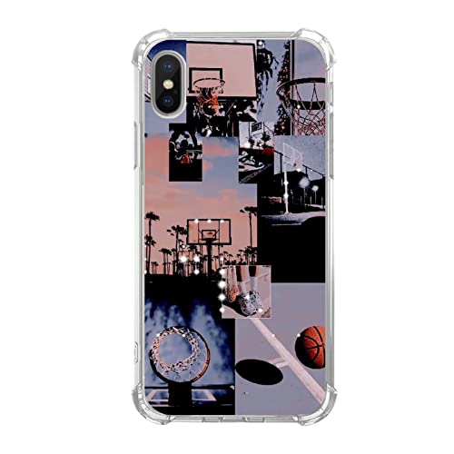 GialCenik Ästhetische Basketball-Collage-Handyhülle, kompatibel mit iPhone Xs/iPhone X, einzigartige, trendige TPU-Bumper-Abdeckung für iPhone Xs/iPhone X von GialCenik